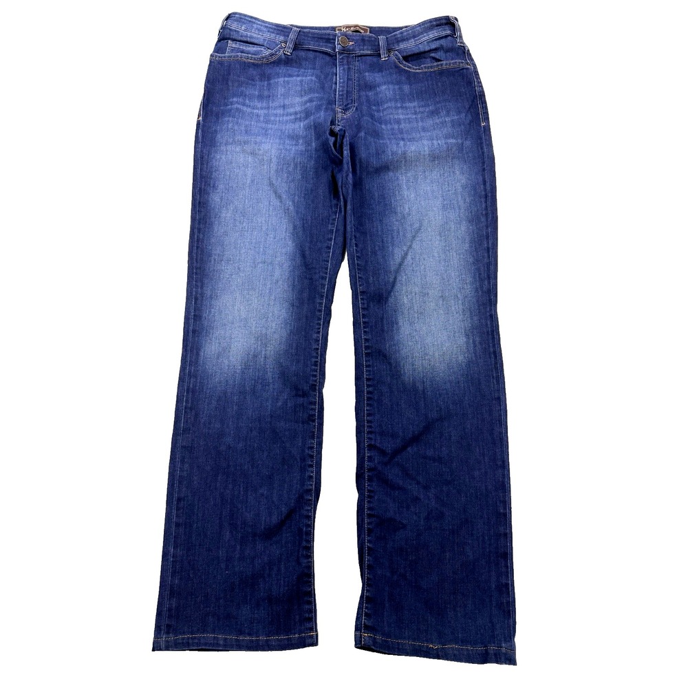 34 Heritage Charisma Jeans Men Blue 38x34 Straight Whisker Distress Denim